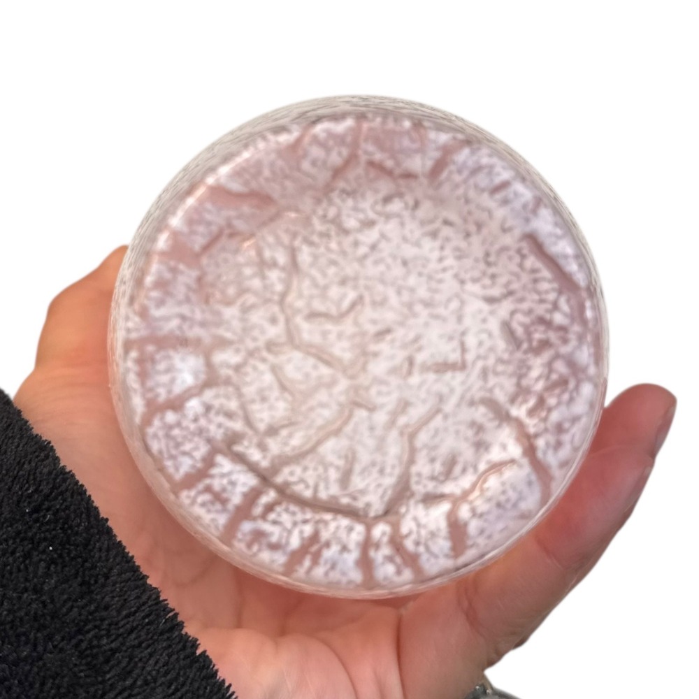 Pink Frosted Crackle Glass Vase Textured Decorative Centerpiece Home‎ Decor G72Q - Picture 2 of 6
